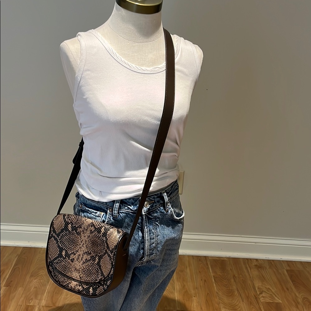 Like NEW! Cuyana brown Snakeskin Crossbody Bag
